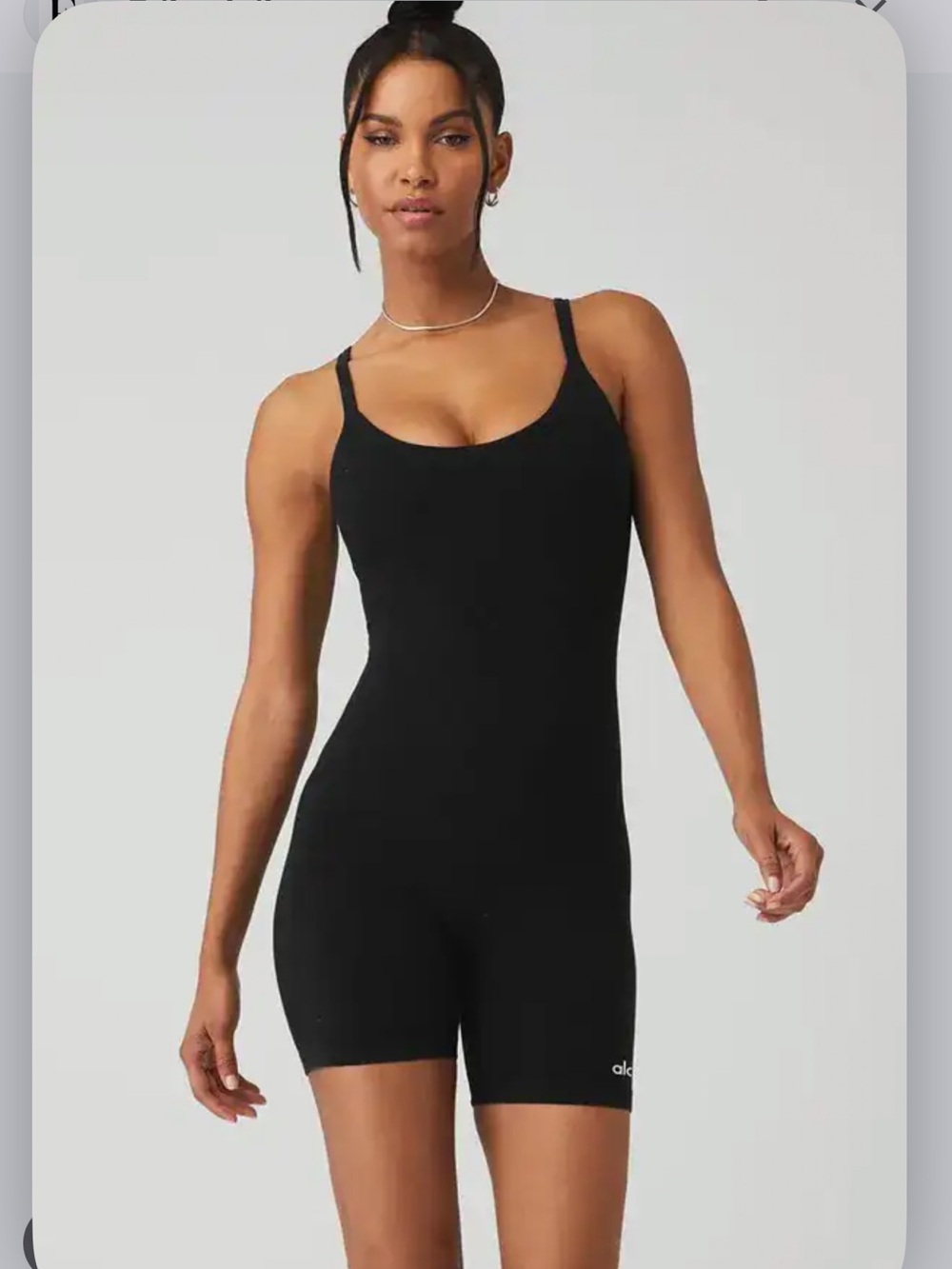 ALO Yoga Black Seamless Ribbed Mellow Onesie - Black